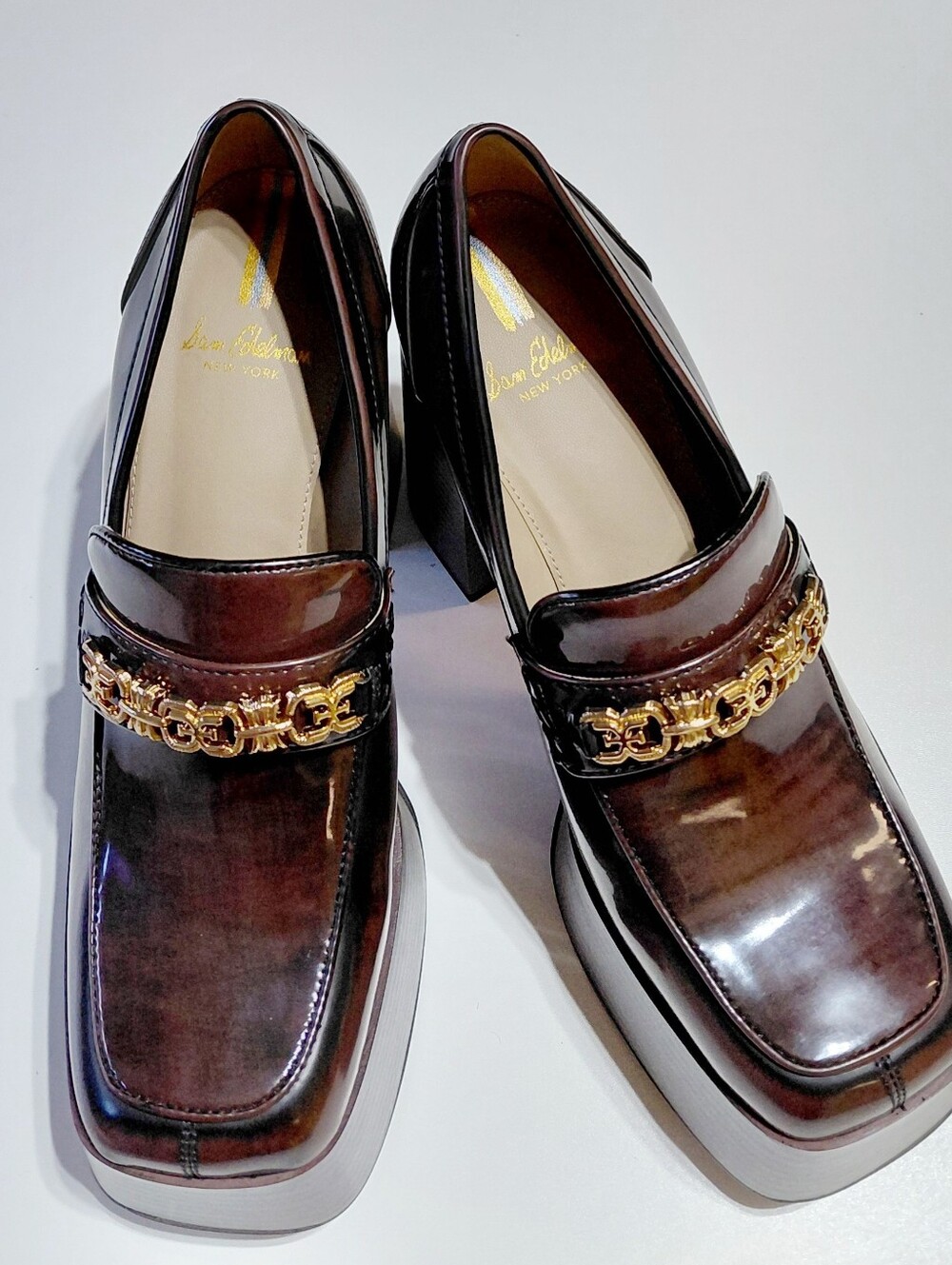 SAM EDELMAN New York Women Rowe Chestnut Platform Loafer Size 6.5M